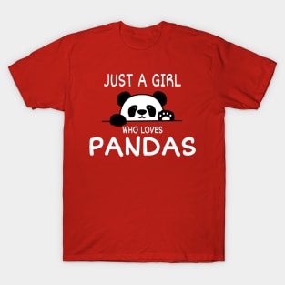 Just a Girl Pandas Desing T-Shirt